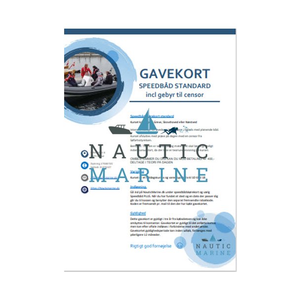 Gavekort Speedbd standard - incl. gebyr til Sensor 