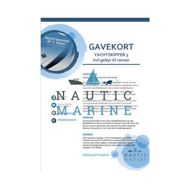 Gavekort Yachtskipper 3